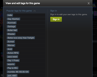 Illustration for article titled The First Day of Steam Tags Is Both Funny and Sad